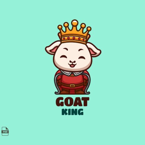 King Goat Cute Mascot Logo cover image.