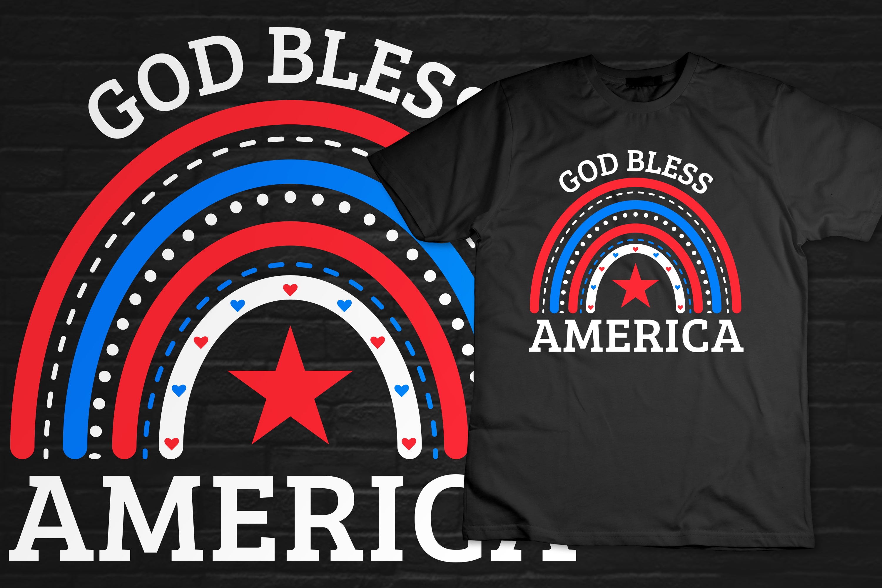 T - shirt with the words god bless america on it.
