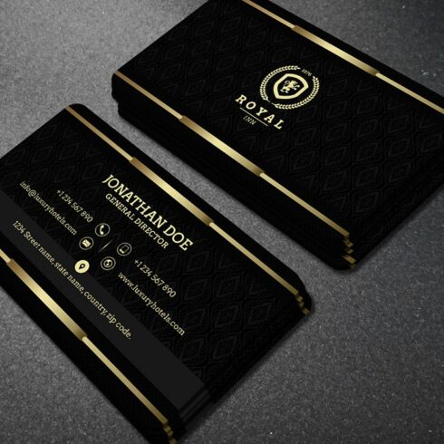 Gold and Black business card #40 cover image.