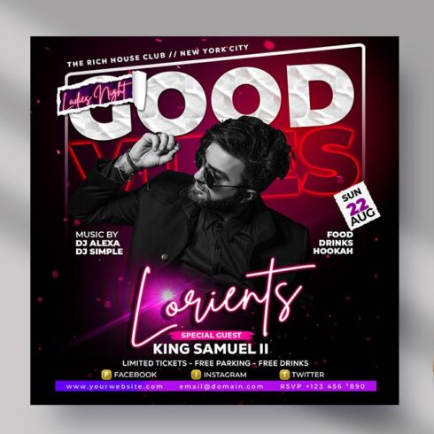 Good Vibes Events Banner (PSD) cover image.