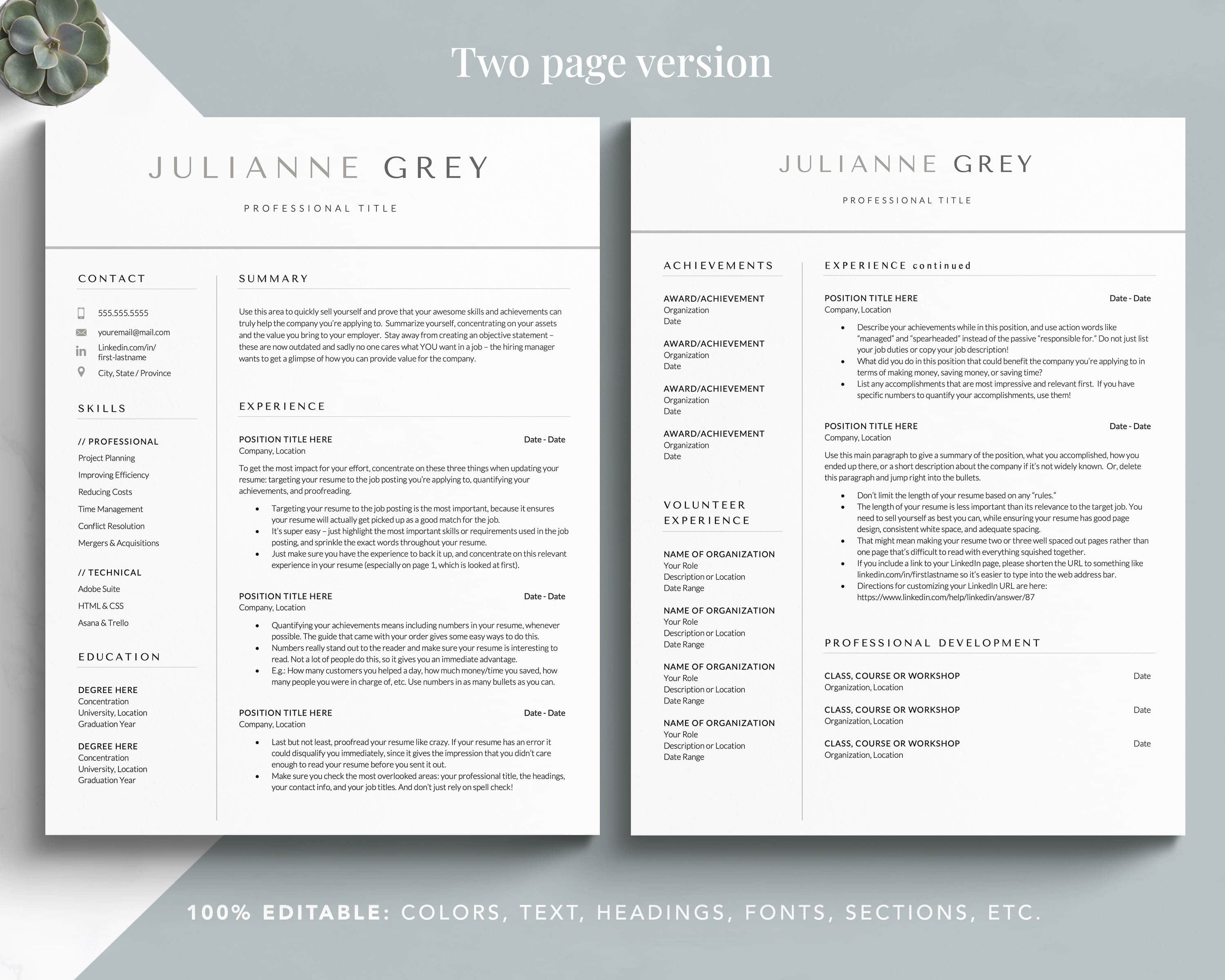 Best Resume Template for Google Docs preview image.