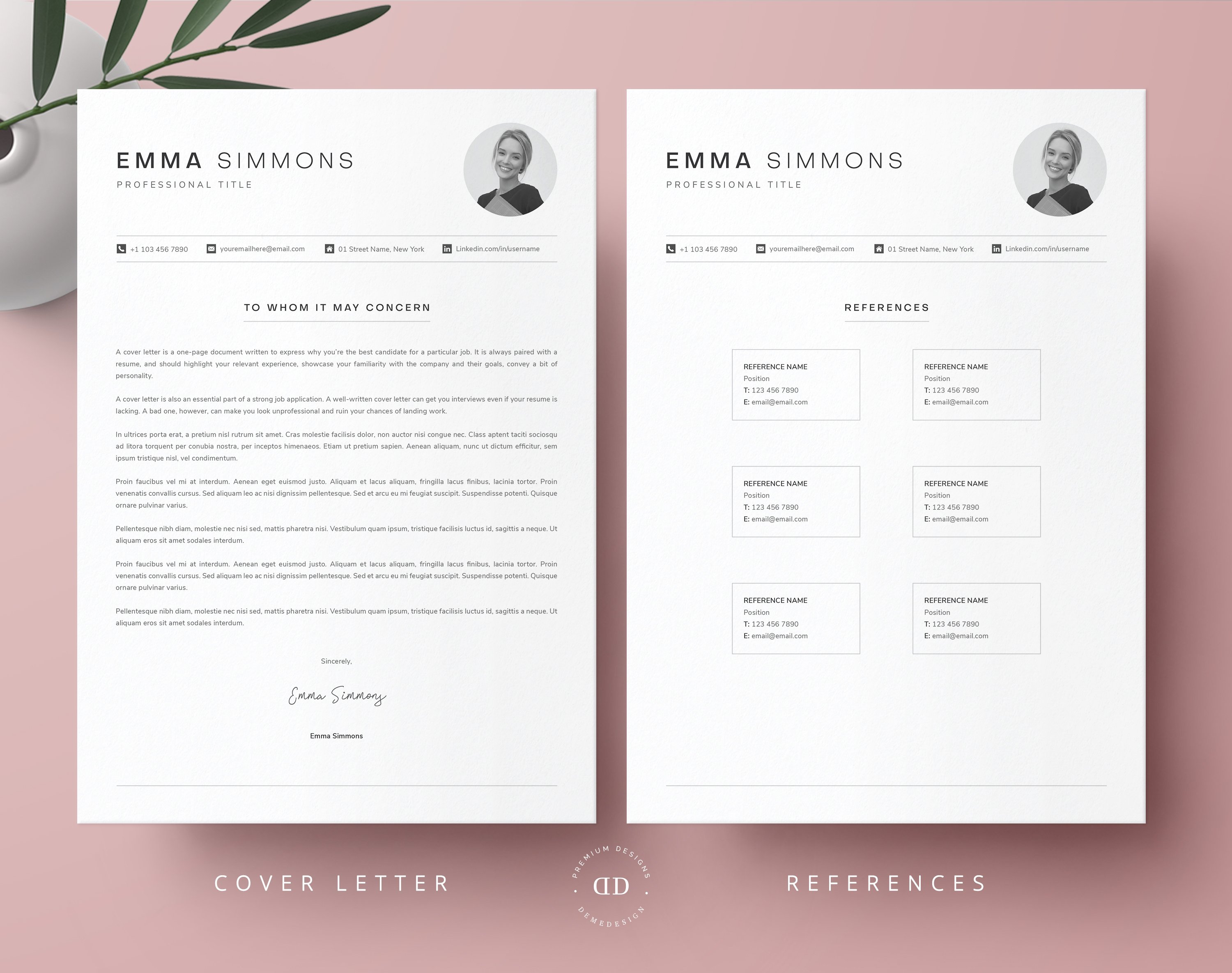 Compact One Page Resume Template Kit preview image.