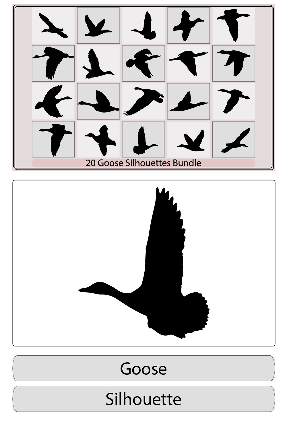 Goose silhouette iconssilhouette goose on white background,goose vector silhouette,flying goose silhouette vector logo pinterest preview image.