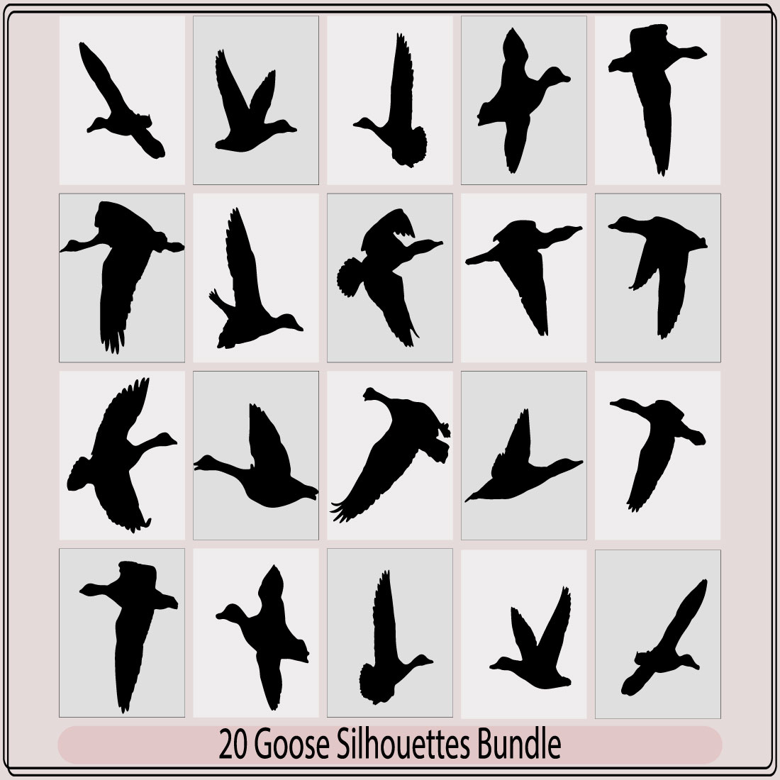 Goose silhouette iconssilhouette goose on white background,goose vector silhouette,flying goose silhouette vector logo cover image.