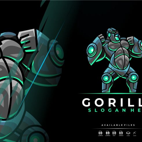 Unique Robotic Gorilla Mascot Logo cover image.