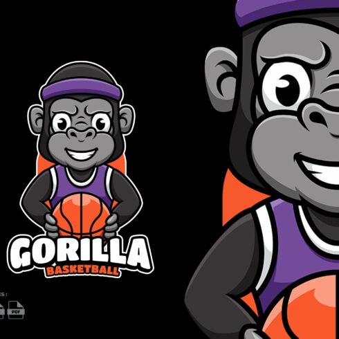 Gorilla Basketball Mascot Logo cover image.