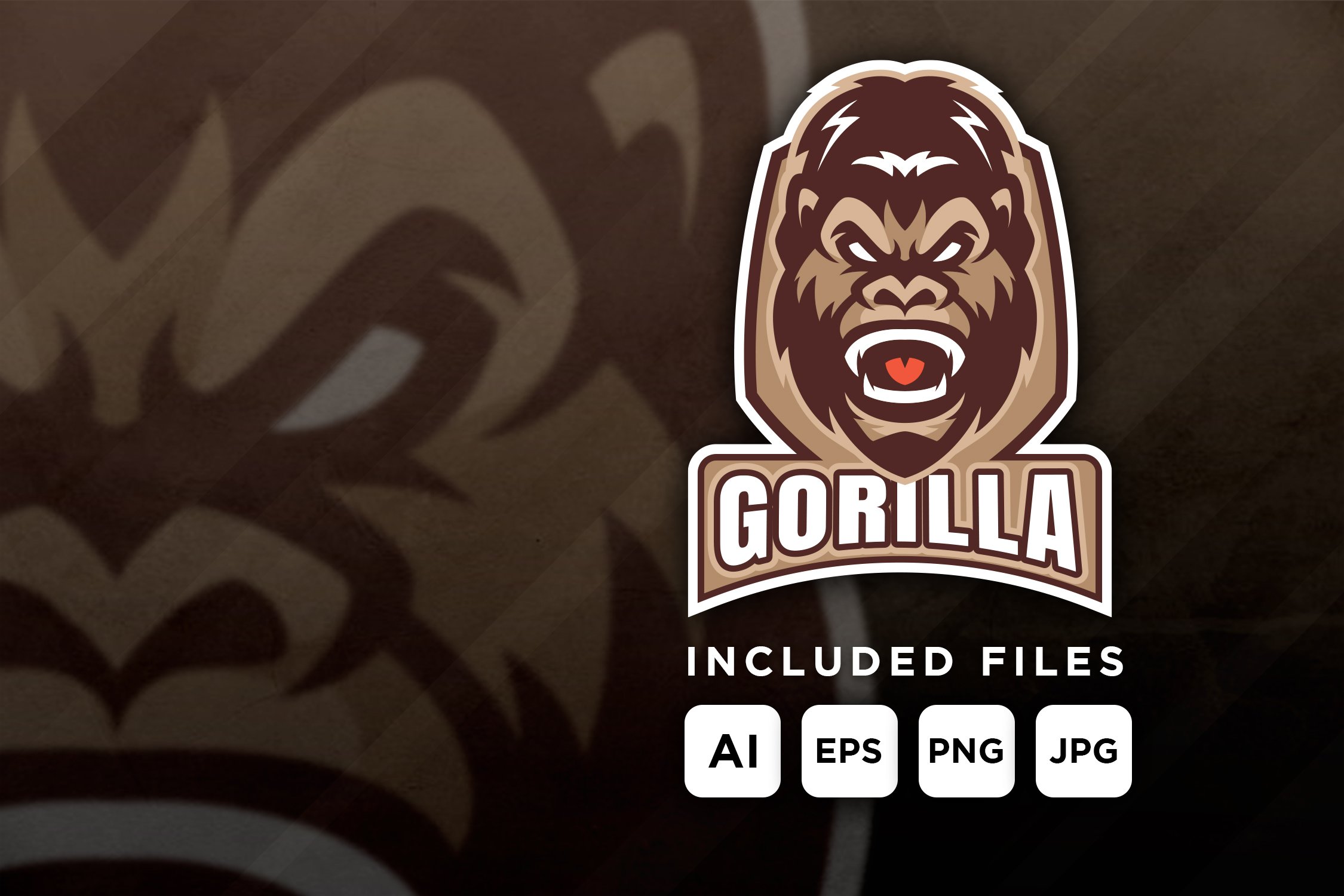 Gorilla - mascot logo for a team cover image.