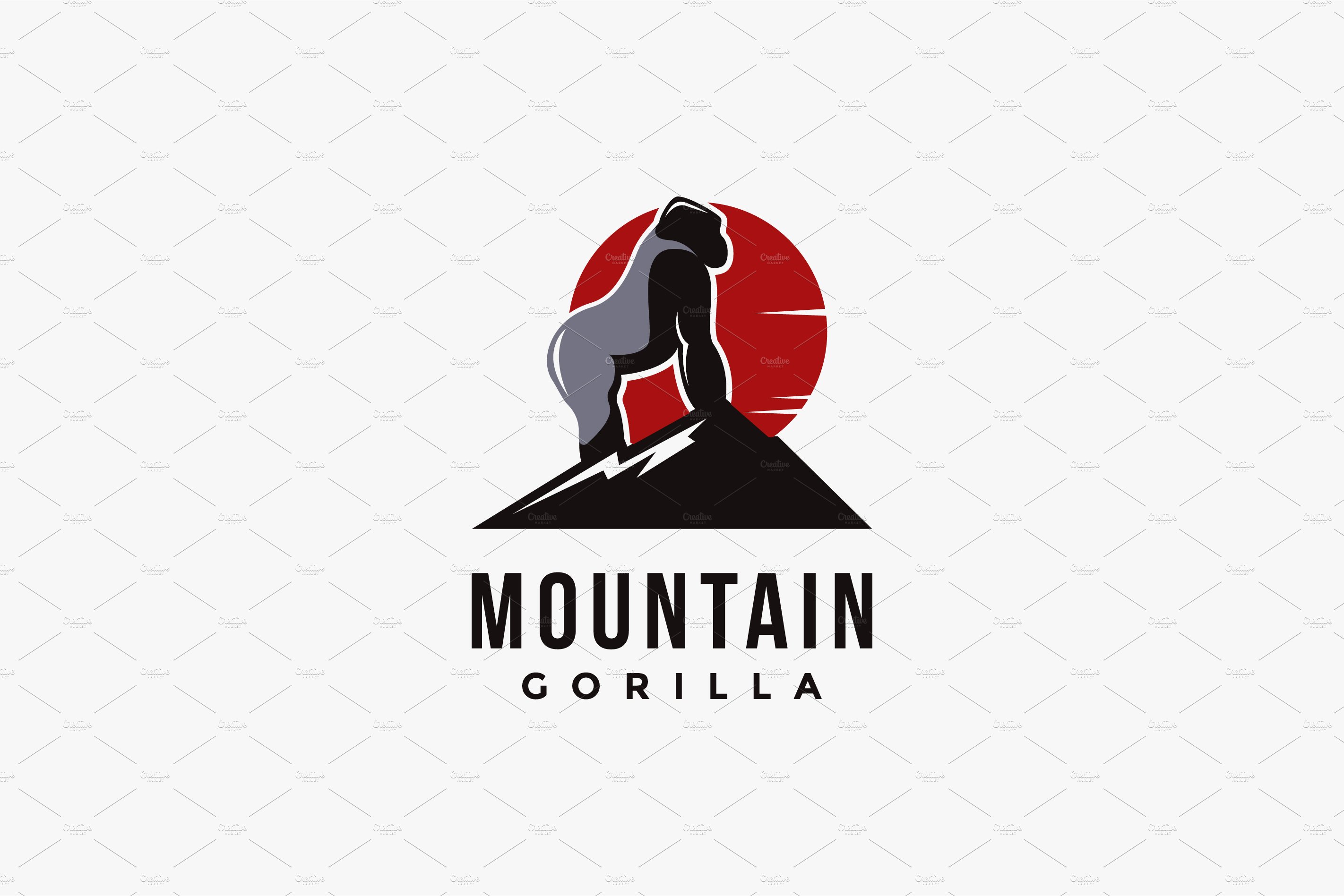 Mountain and gorilla logo vector cover image.