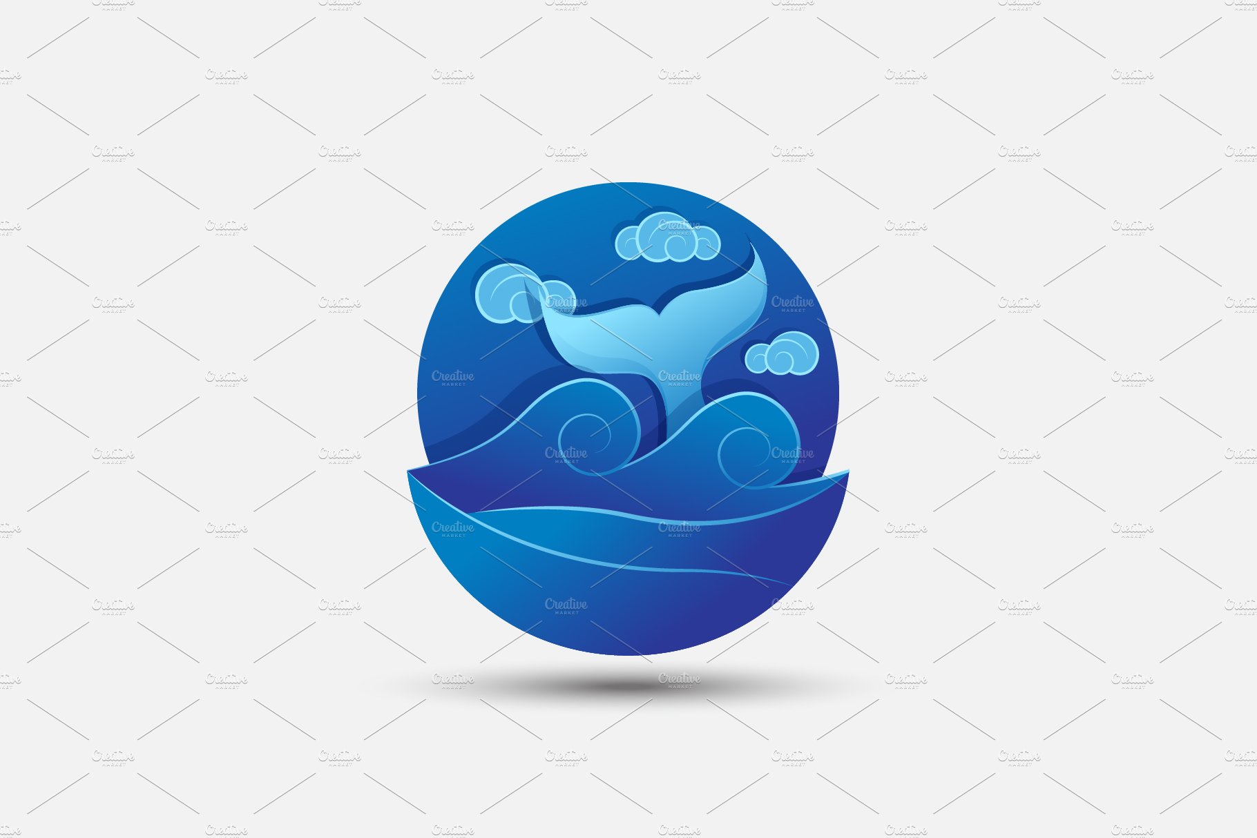 Gradient blue whale tail logo cover image.