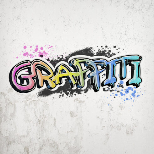 Graffiti Text Effect fully Editable cover image.
