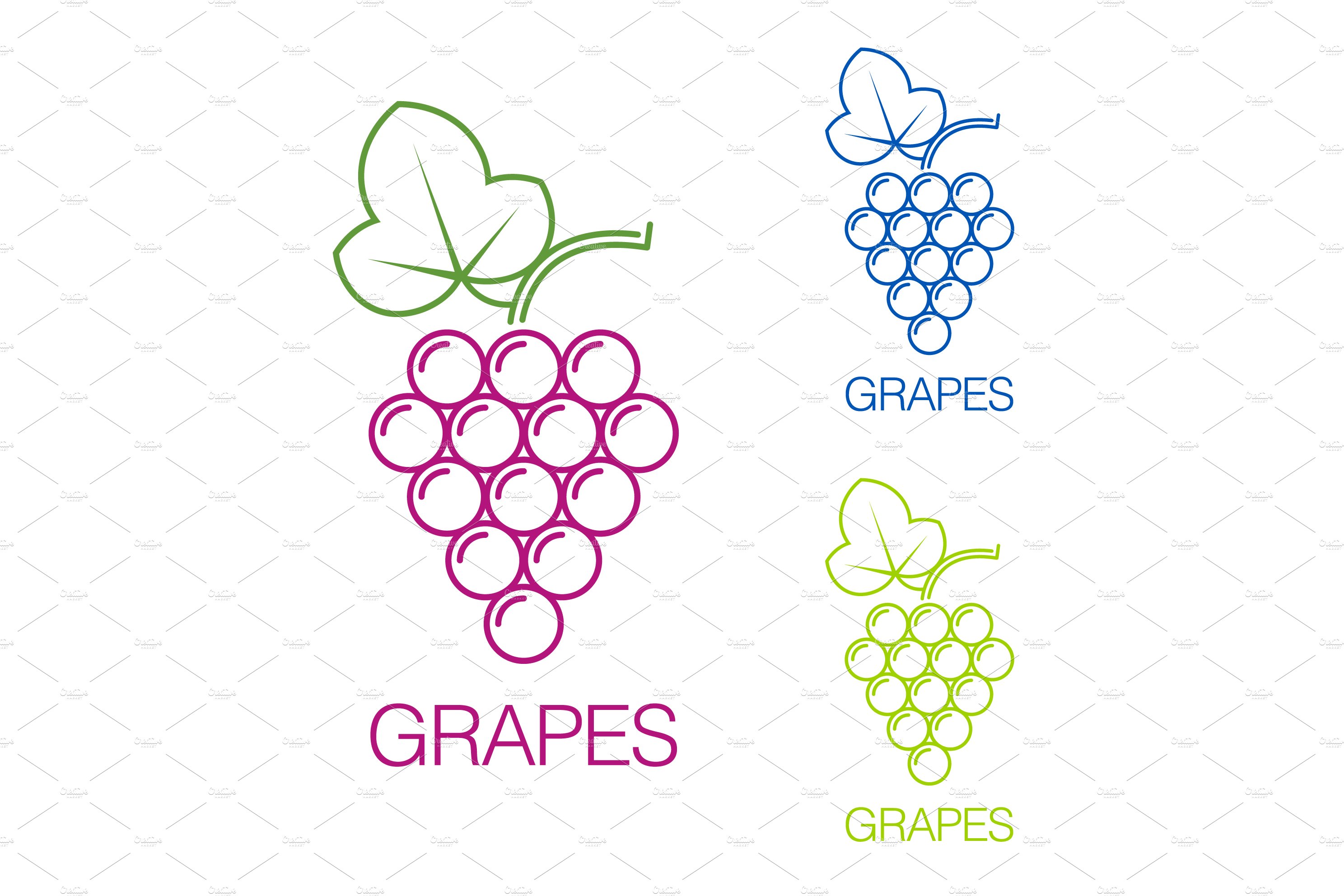 Grape sign. Logo wine production cover image.
