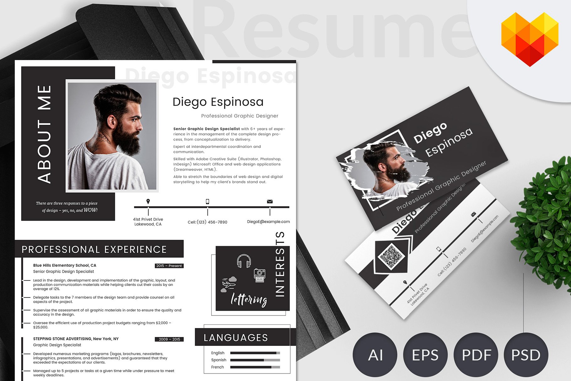 Graphic Designer Resume Portfolio cover image.