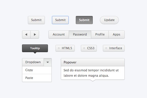 Graphite CSS UI Kit preview image.