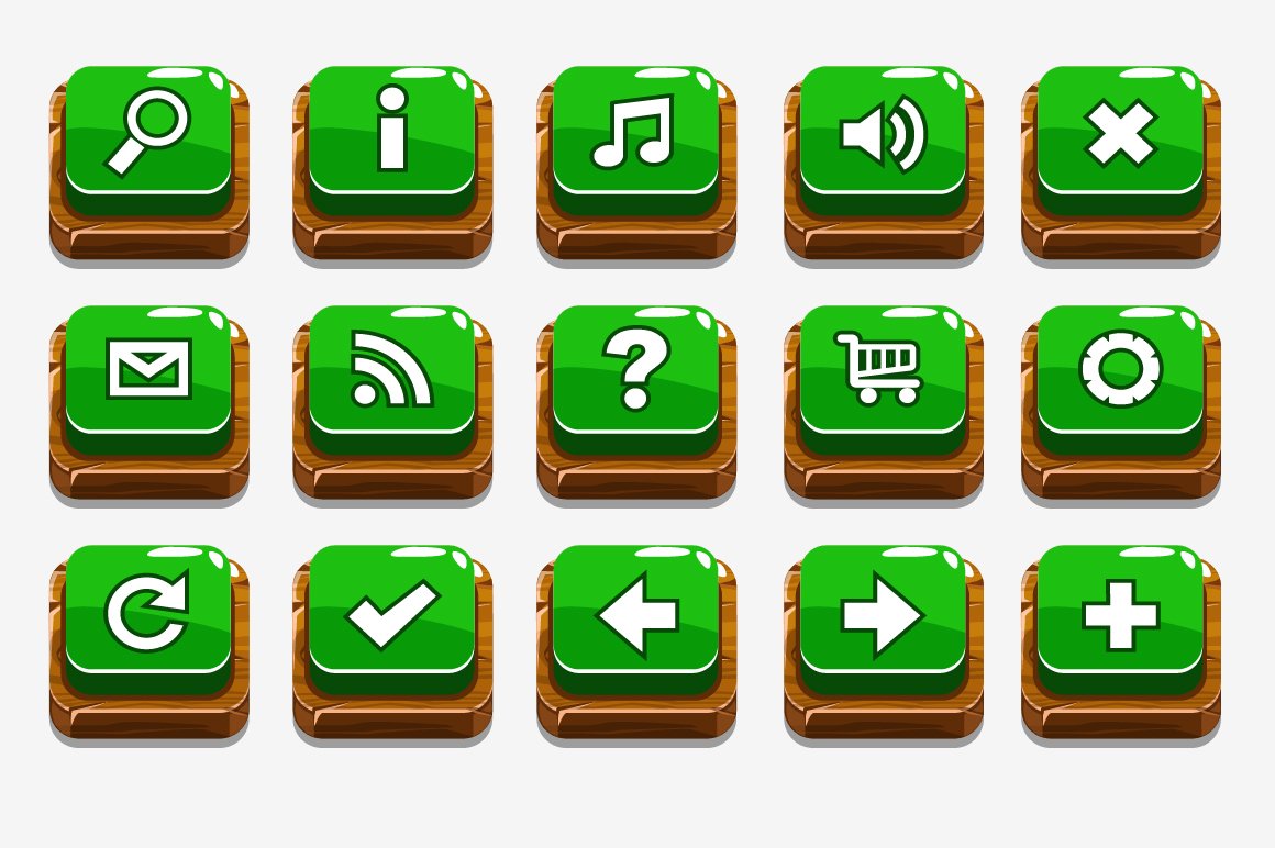 green wood buttons 578