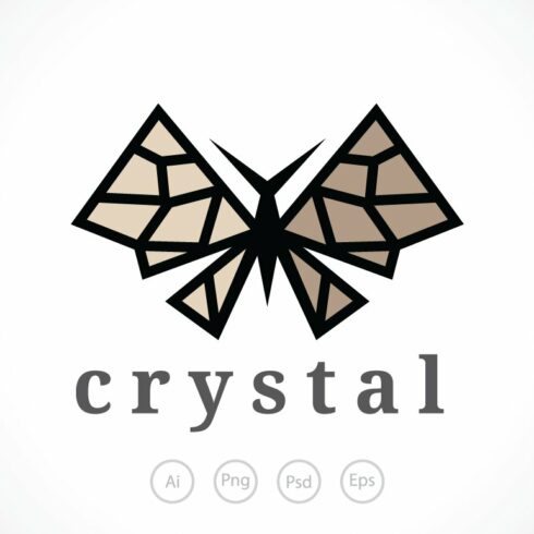 Crystal Butterfly Logo Template cover image.