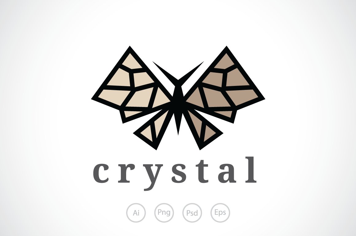 Crystal Butterfly Logo Template cover image.