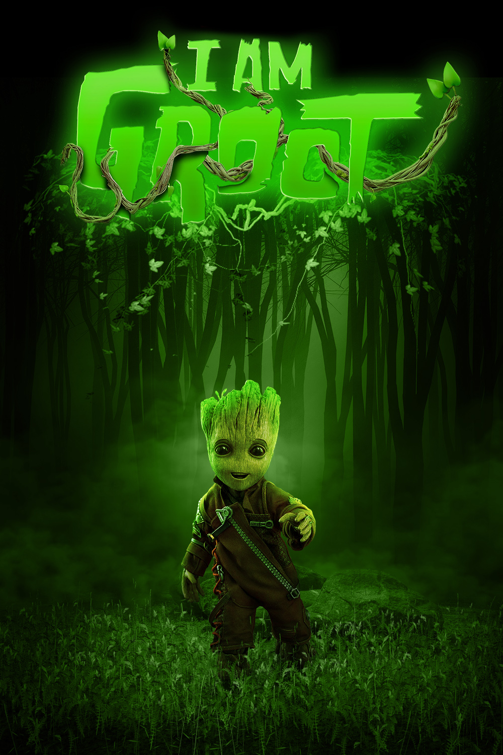 Groot photo manipulation pinterest preview image.