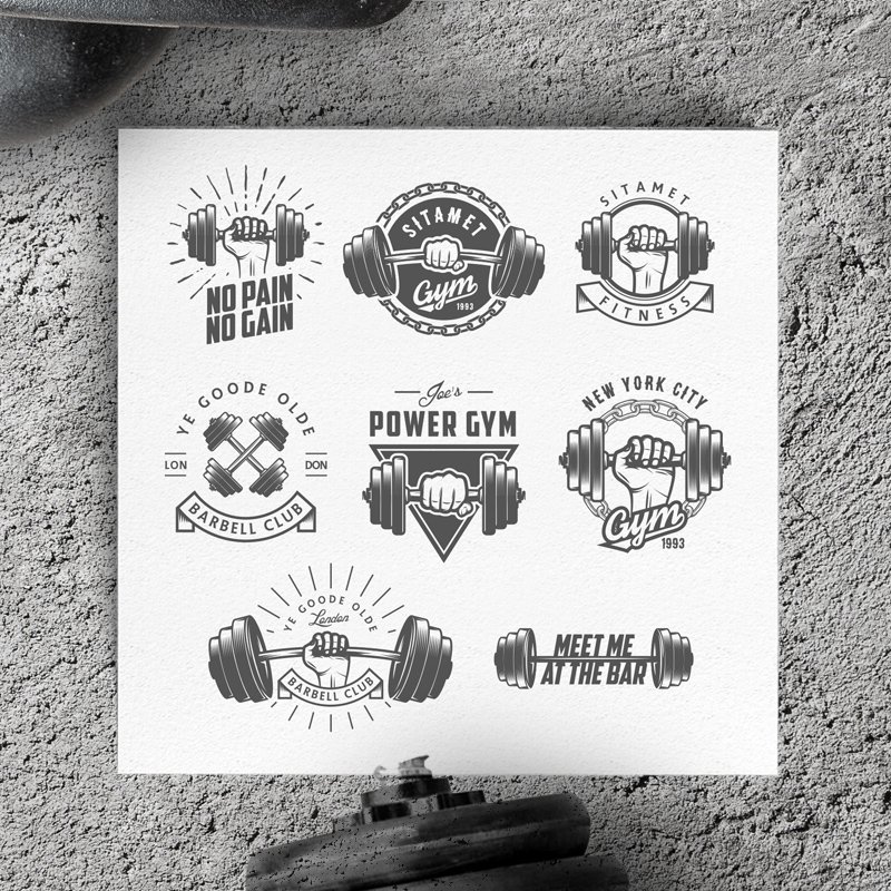 Vintage gym logos & design elements cover image.