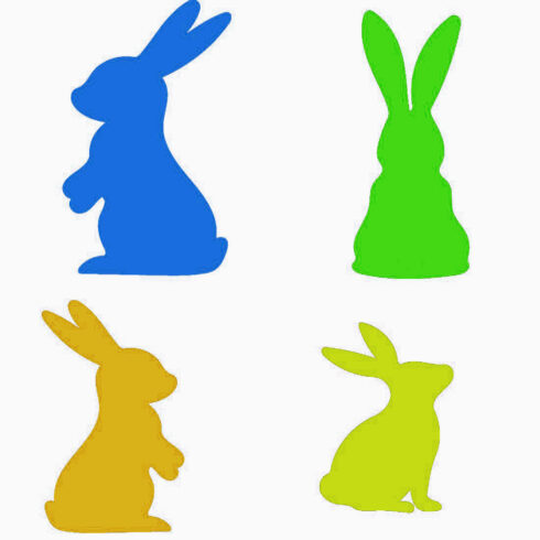 Simple Bunny Spring Cutout DXF PNG AI EPS JPG PNG cover image.
