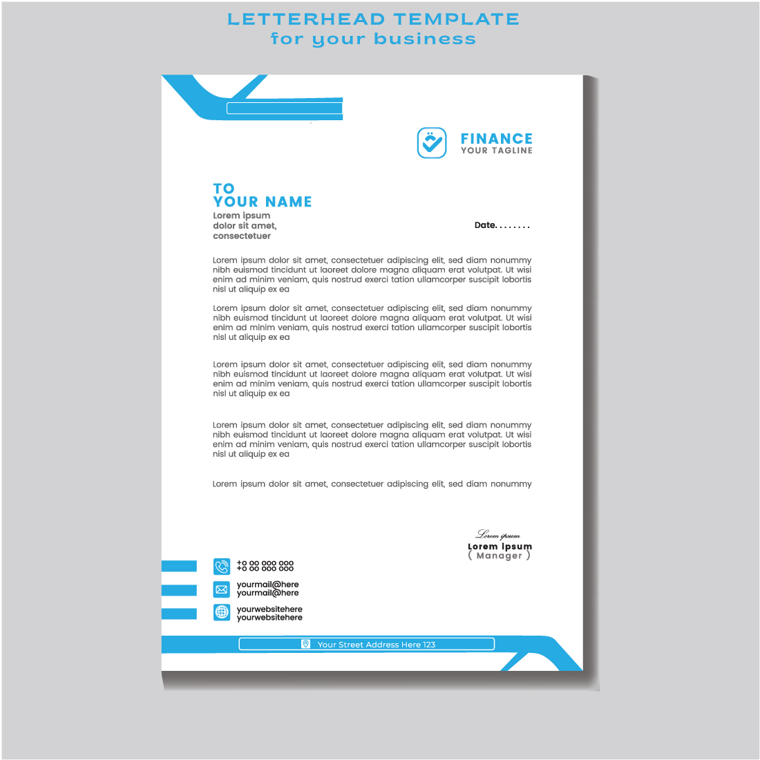 Letterhead template design for your business cover image.