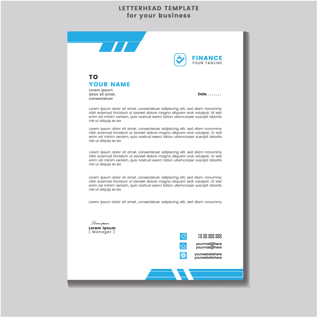 Letterhead template design for your business Flyer Design Template stock illustration cover image.