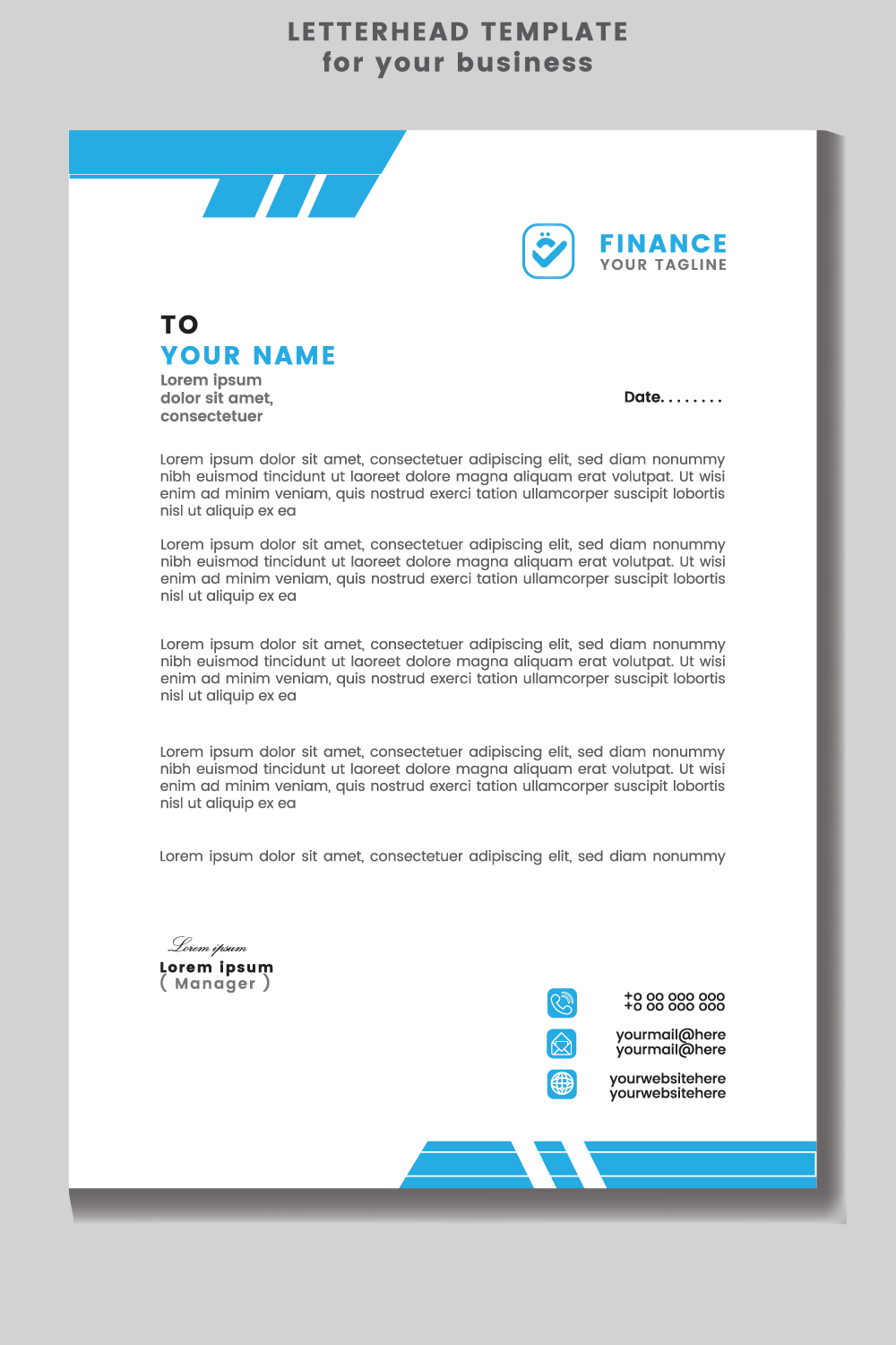 Letterhead template design for your business Flyer Design Template stock illustration pinterest preview image.