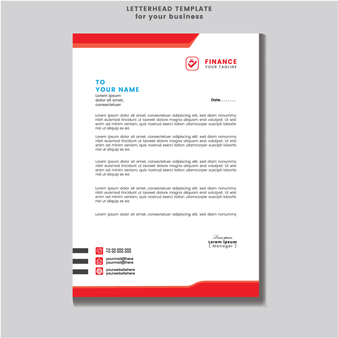 Letterhead template design for your business Flyer Design Template stock illustrationFlyer template cover image.