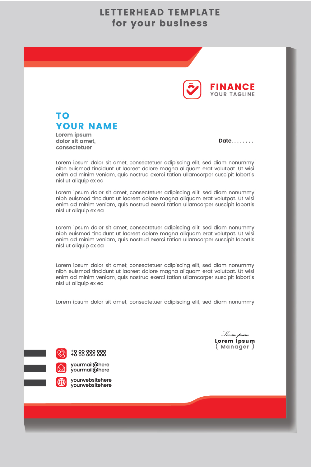 Letterhead template design for your business Flyer Design Template stock illustrationFlyer template pinterest preview image.