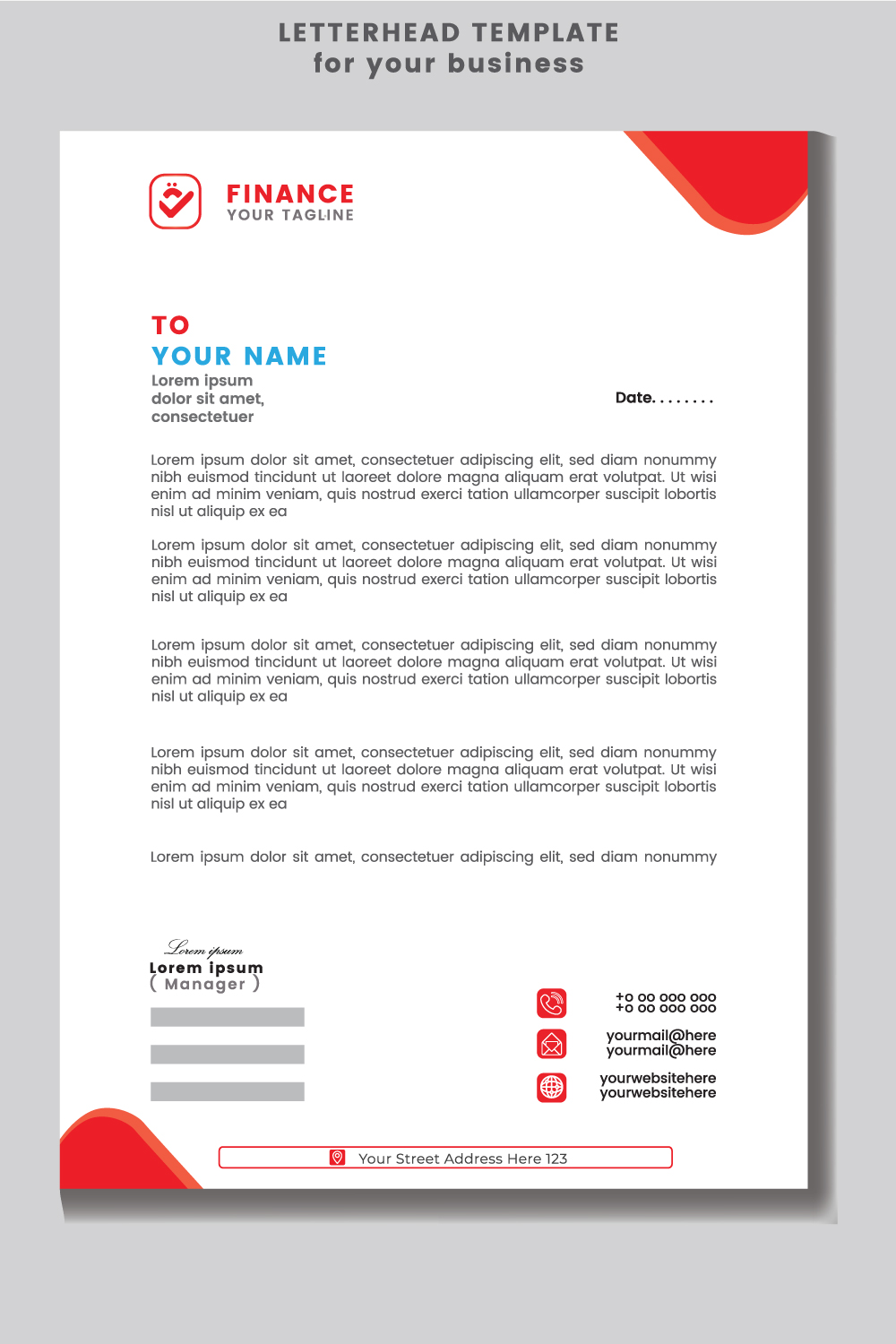 Letterhead template design for your business Flyer Design Template stock illustrationFlyer template pinterest preview image.