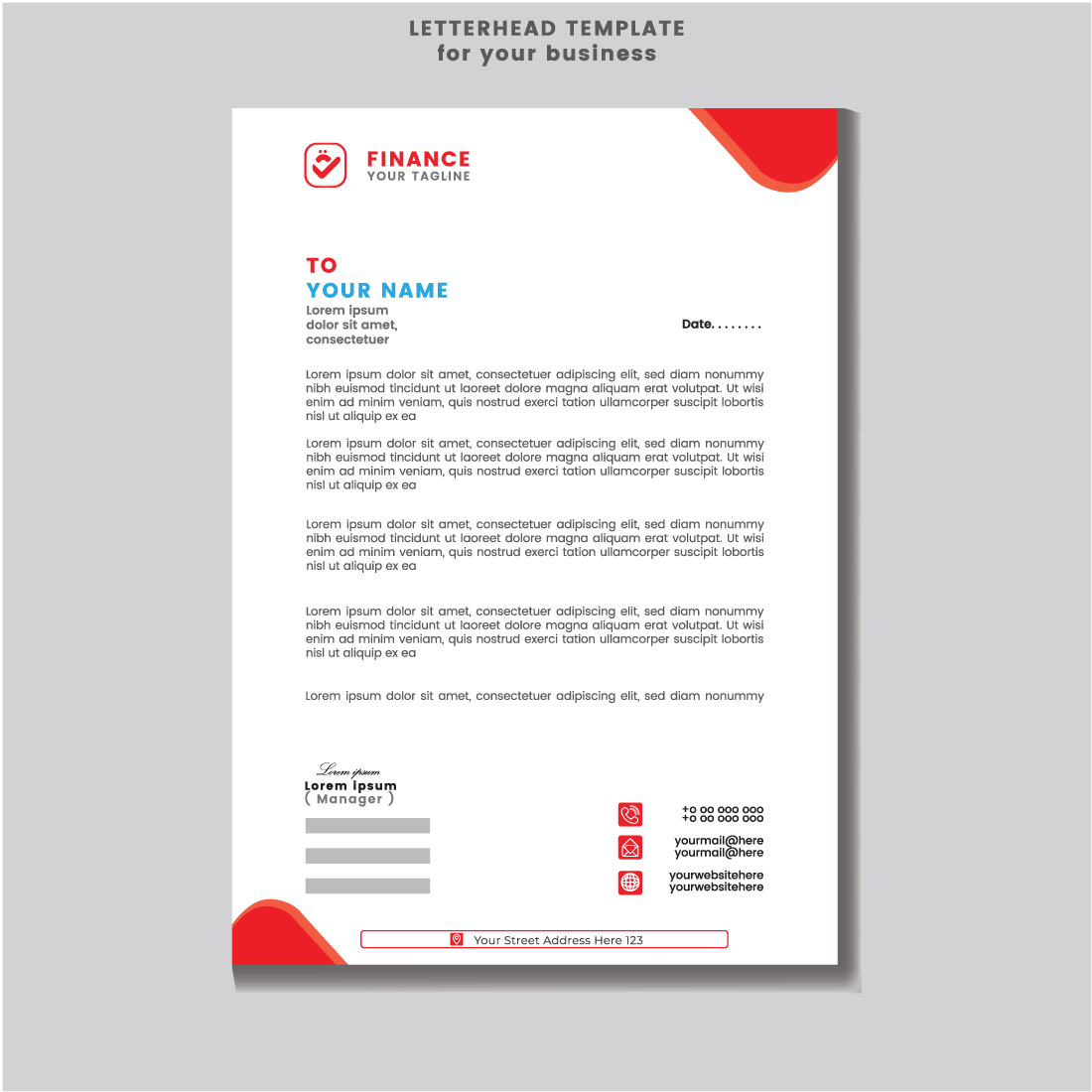 Letterhead template design for your business Flyer Design Template stock illustrationFlyer template cover image.