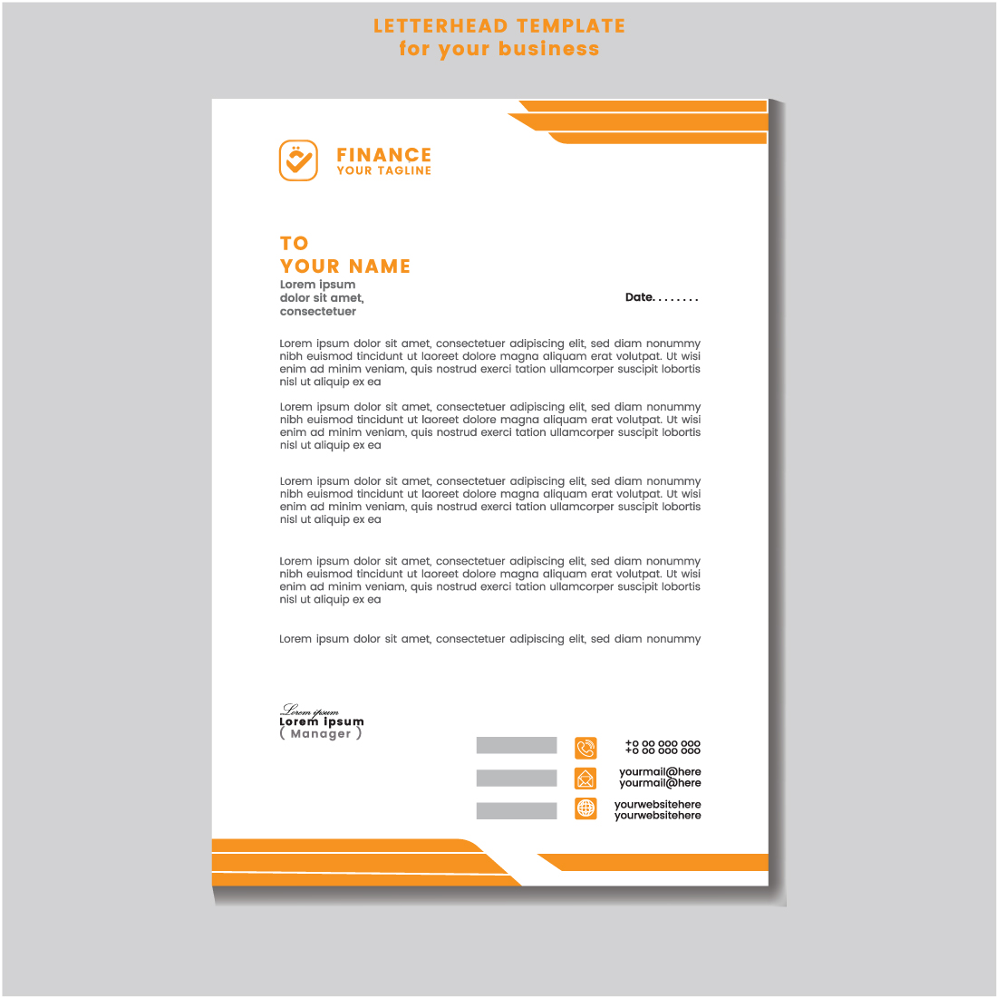 Letterhead template design for your business Flyer Design Template stock illustrationFlyer template cover image.