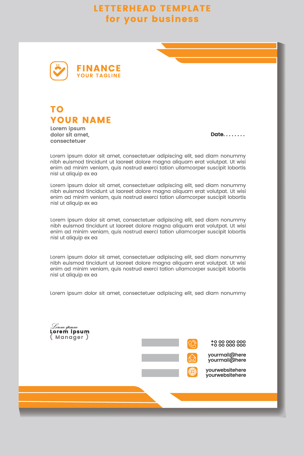 Letterhead template design for your business Flyer Design Template stock illustrationFlyer template pinterest preview image.