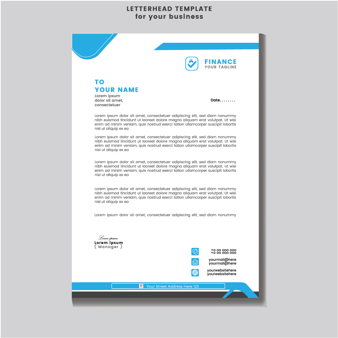 Letterhead template design for your business Flyer Design Template stock illustrationFlyer template cover image.