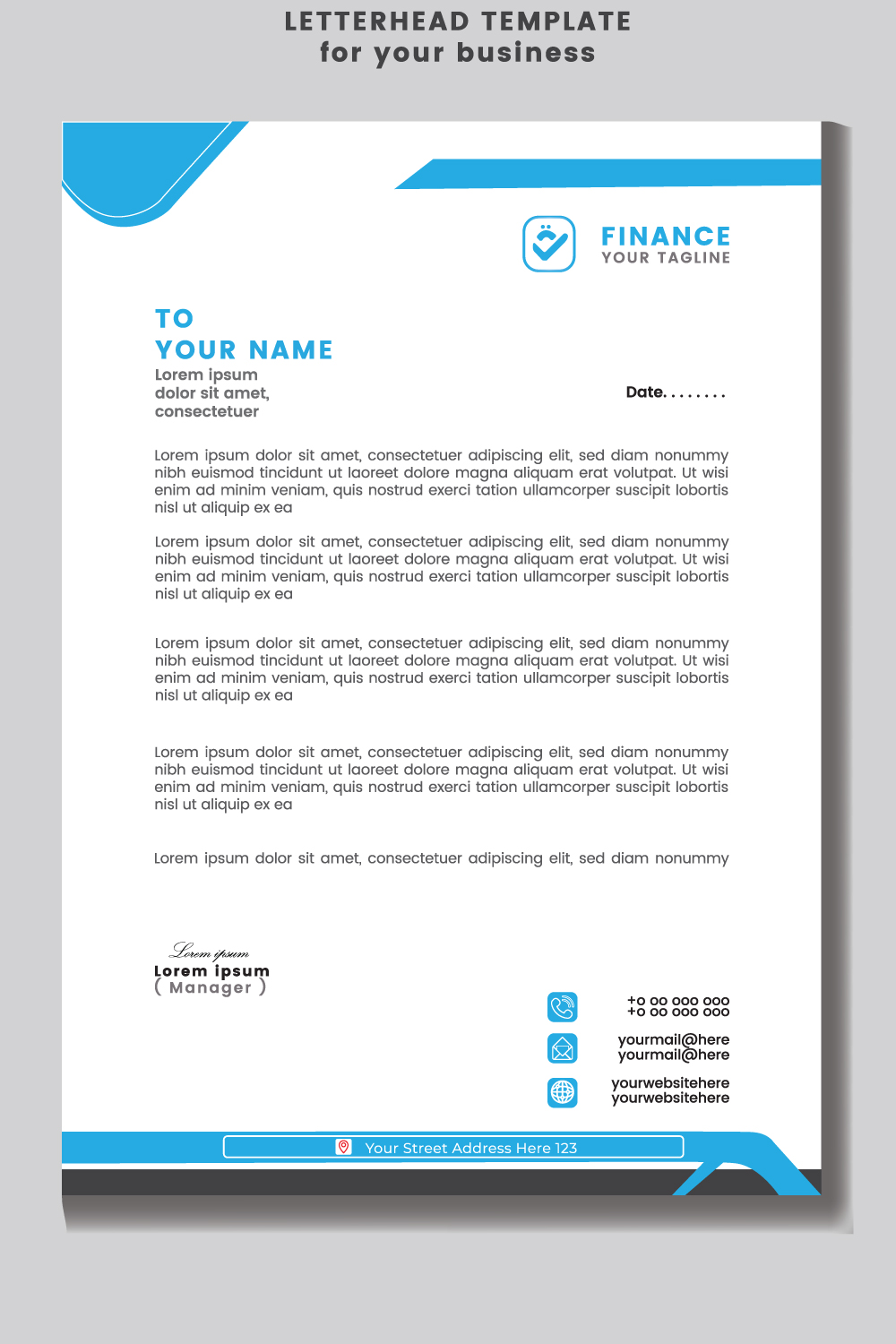 Letterhead template design for your business Flyer Design Template stock illustrationFlyer template pinterest preview image.