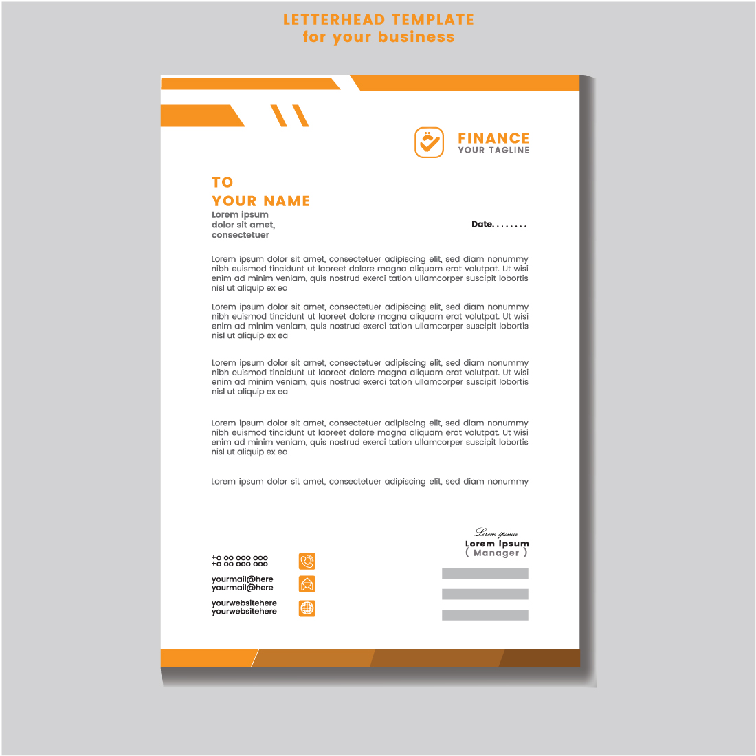 Letterhead template design for your business Flyer Design Template stock illustrationFlyer template cover image.