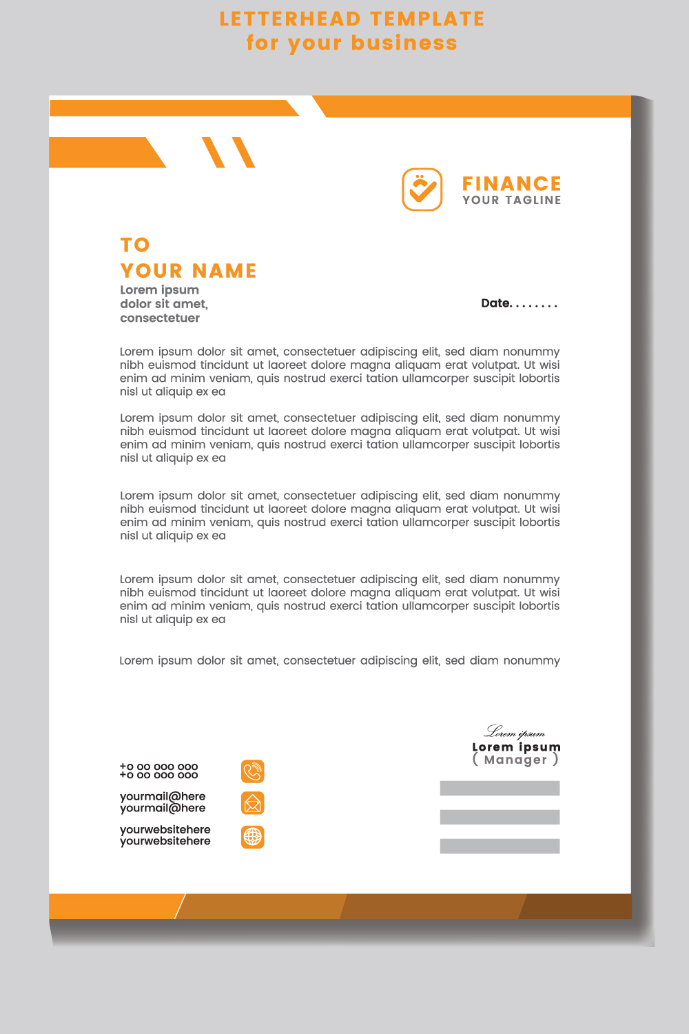 Letterhead template design for your business Flyer Design Template stock illustrationFlyer template pinterest preview image.