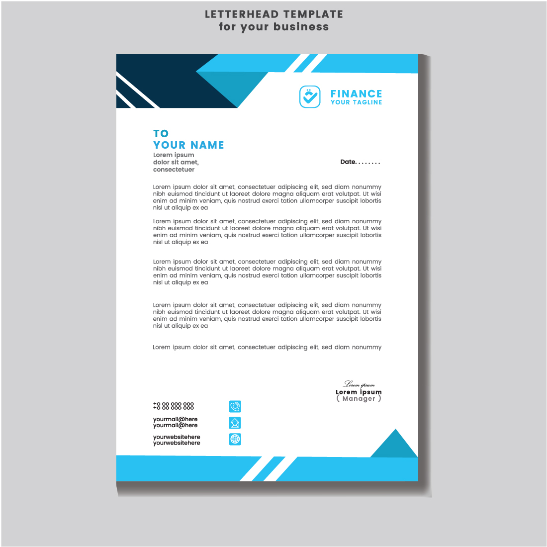 Letterhead template for your business Flyer Design Template stock illustrationFlyer template cover image.