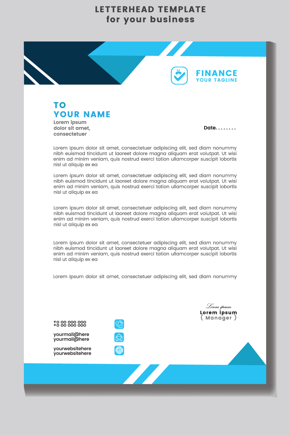 Letterhead template for your business Flyer Design Template stock illustrationFlyer template pinterest preview image.