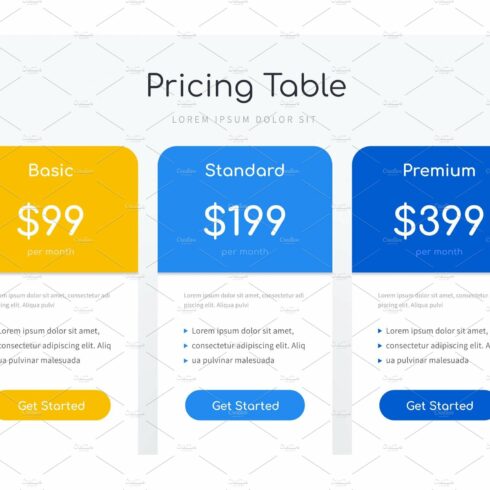 Pricing table infographic design cover image.