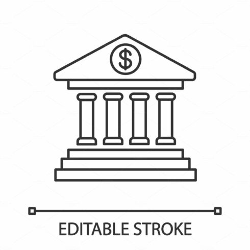 Online banking linear icon cover image.