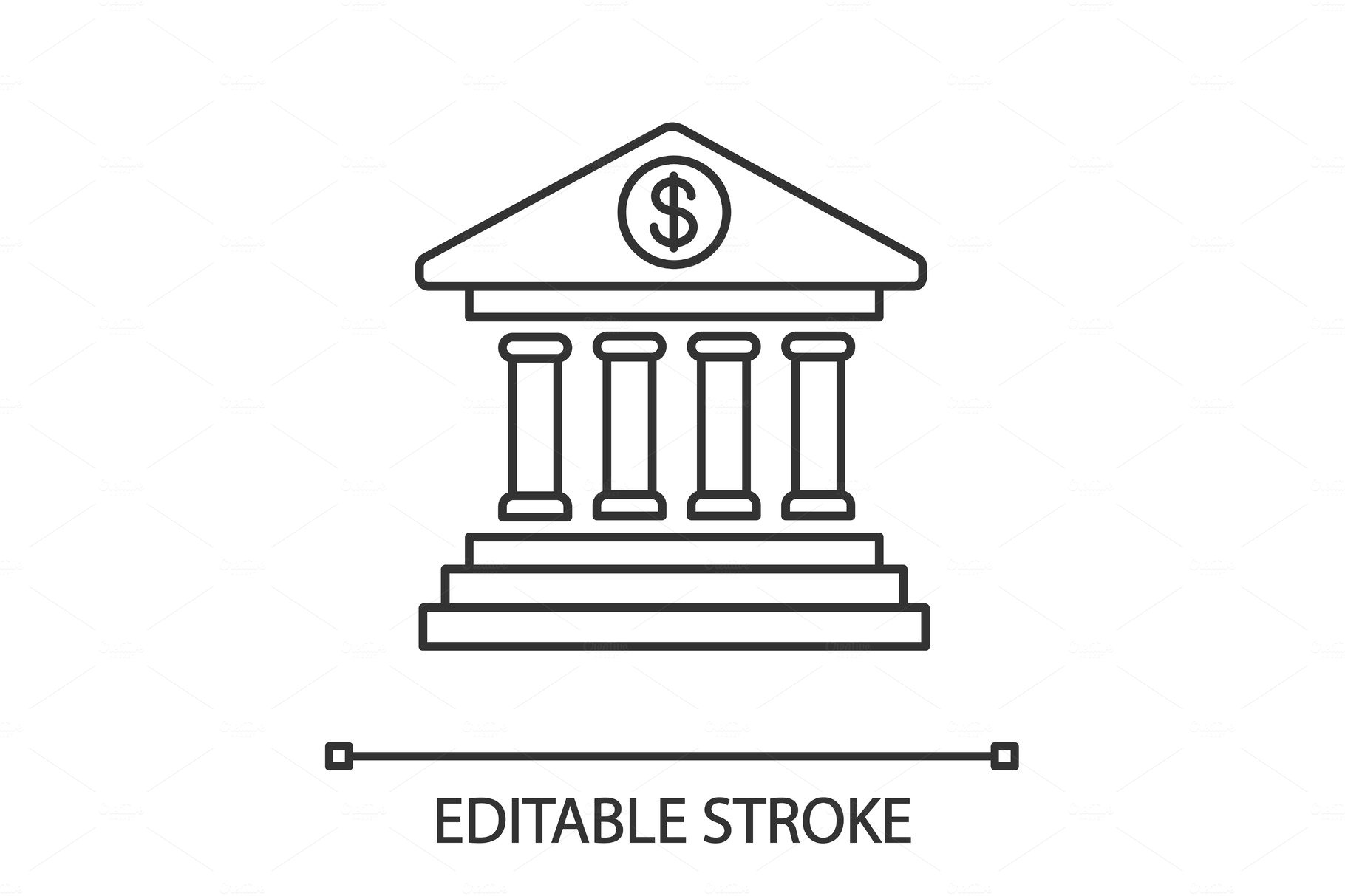 Online banking linear icon cover image.