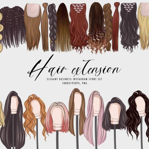 Hair extensions clipart wigs png cover image.