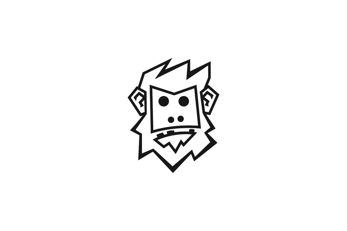 hairy monkey ape primate gorilla logo 04 782