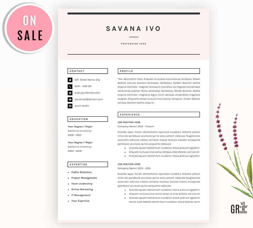 Professional Resume Template cover image.