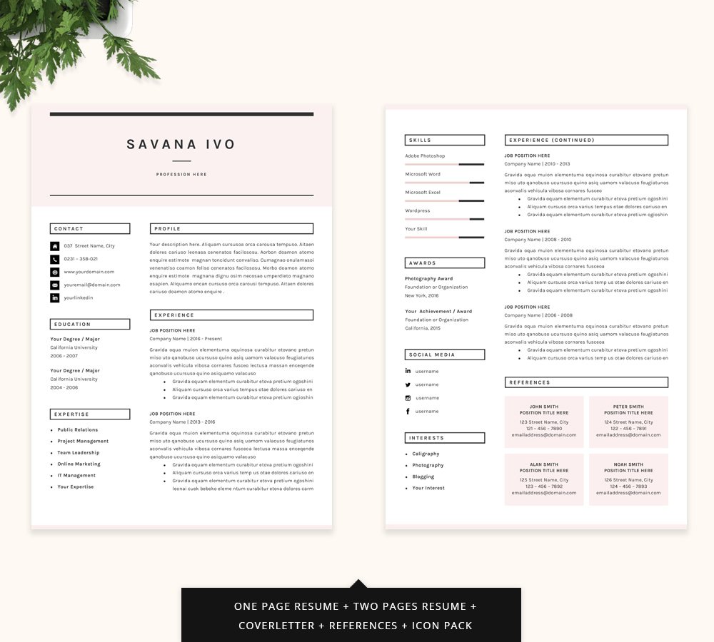 Professional Resume Template preview image.