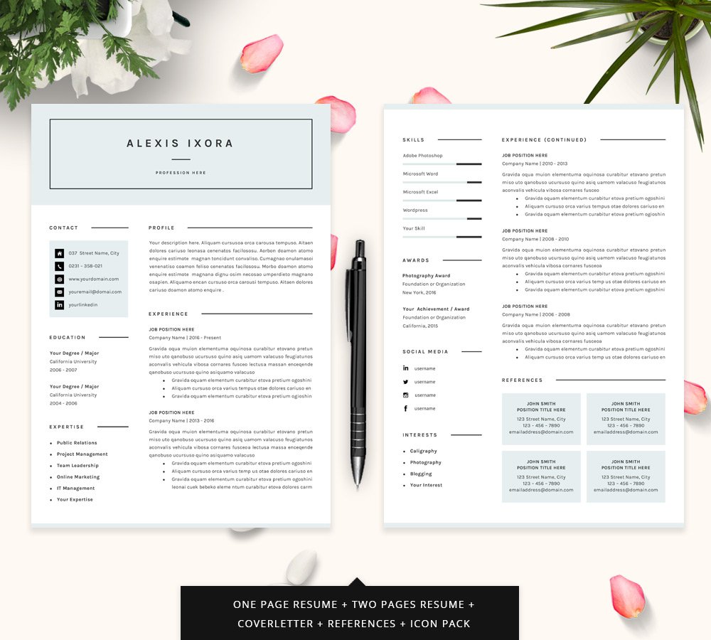 Resume / CV Template preview image.
