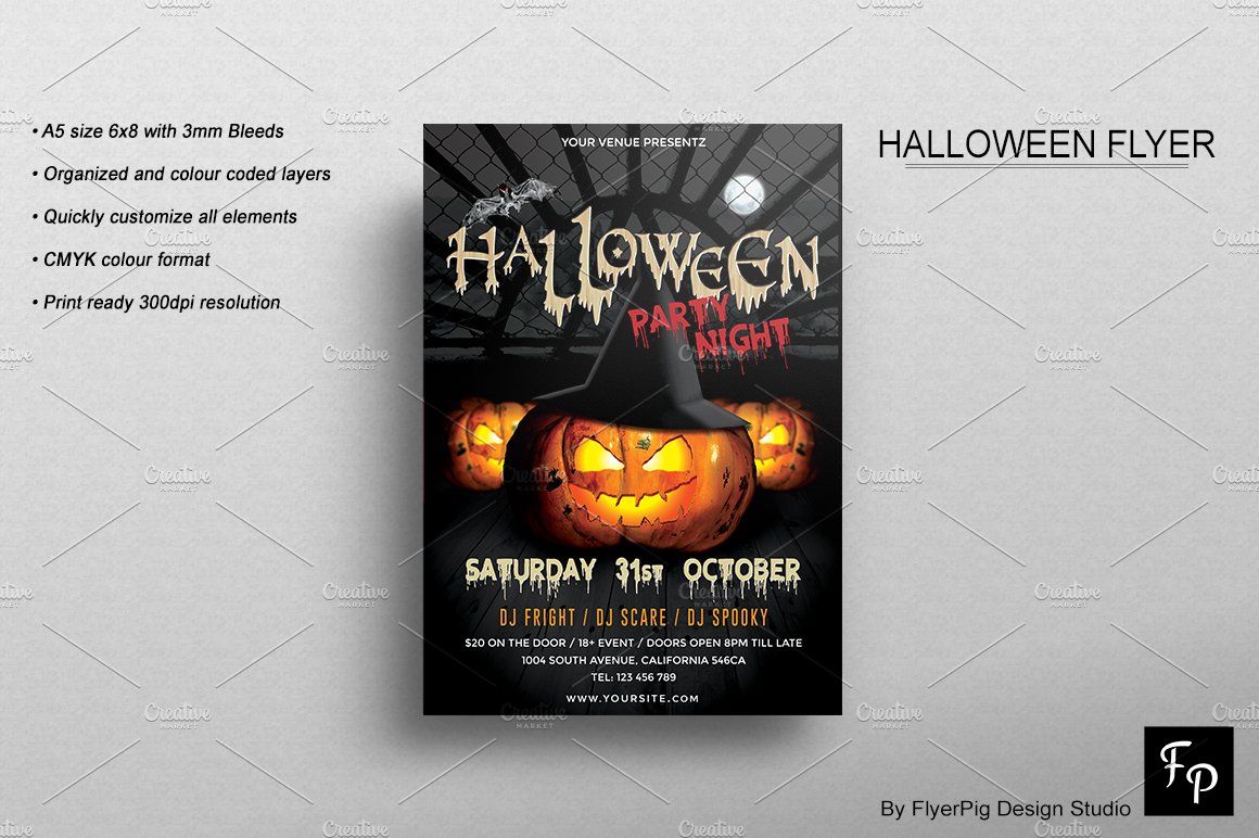 Halloween Party Flyer preview image.