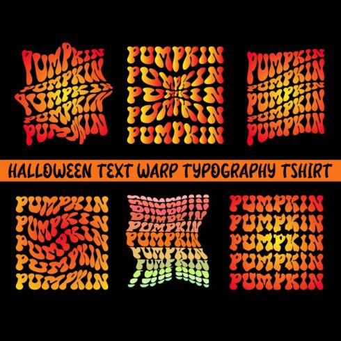 Pumkin word warp t-shirt design cover image.