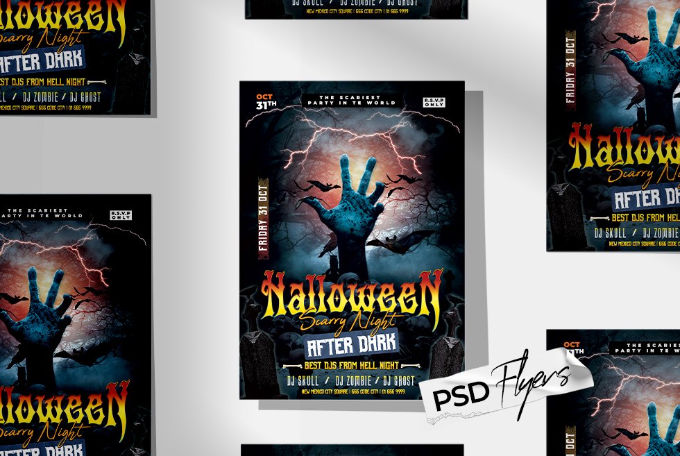Halloween Scary Night Flyer (PSD) cover image.