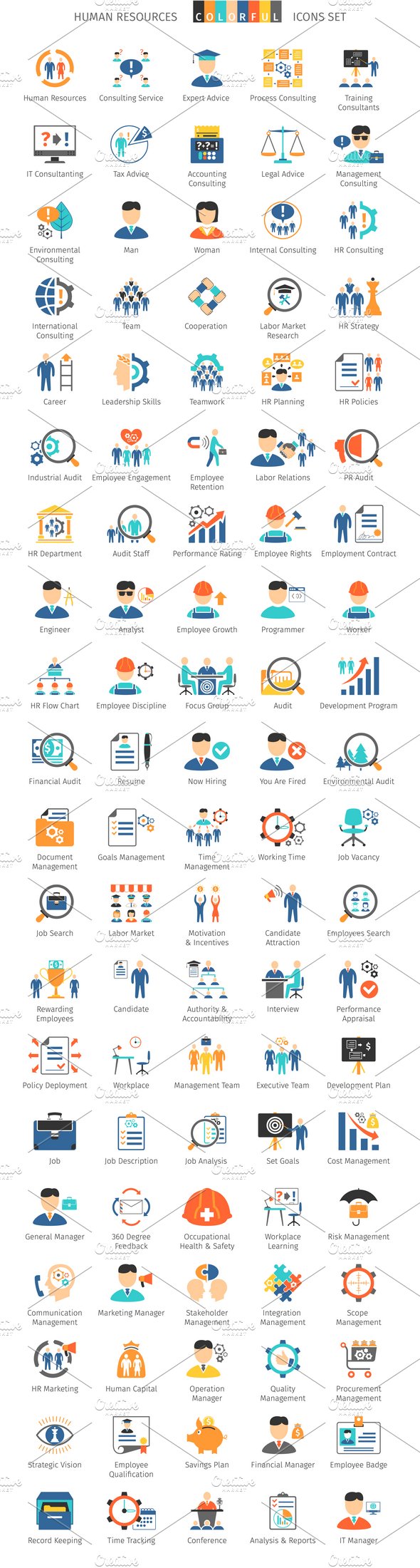 Human Resources Colorful Icons preview image.